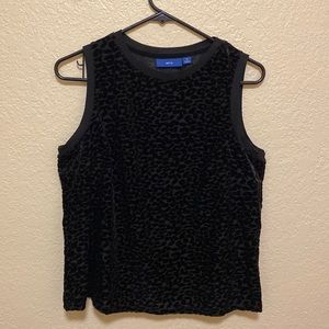 Black velvet cheetah print vest